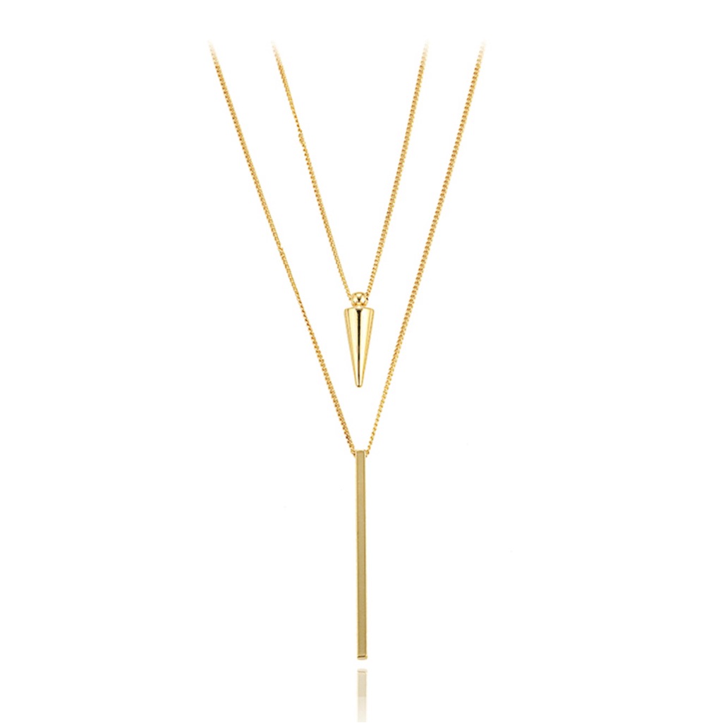 Double Chain Necklace 14k Gold Plated Luxury Jewelry 25$